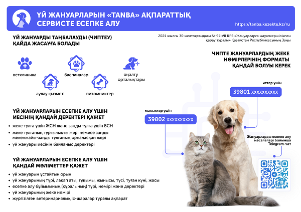 Үй жануарларын міндетті есепке алу мерзімі анықталды